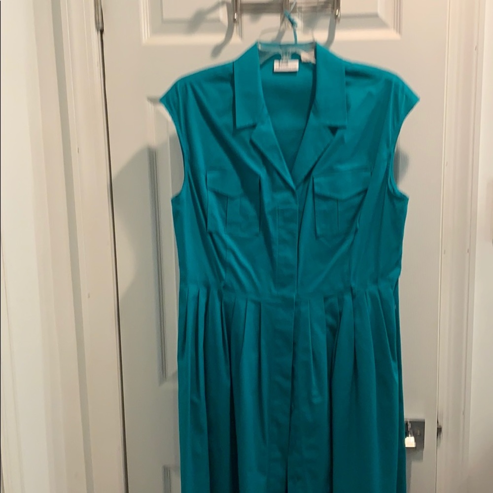 Front button, sleeveless dress!